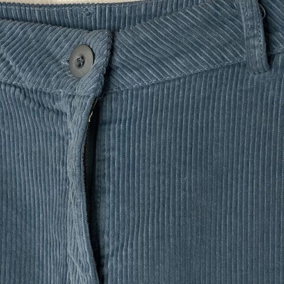 Le Streghe High Waist Wide Leg Corduroy Cropped Pants (Light Blue) - Small - Picture 8 of 12